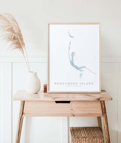 Honeymoon Island Map Print