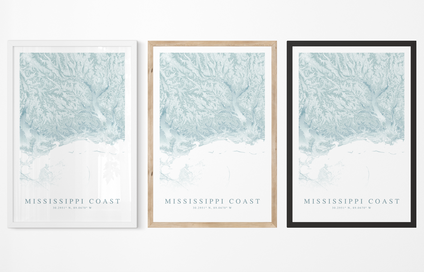 Mississippi Coast Map Print