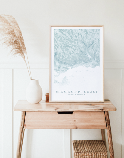 Mississippi Coast Map Print