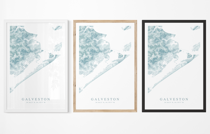 Galveston Map Print