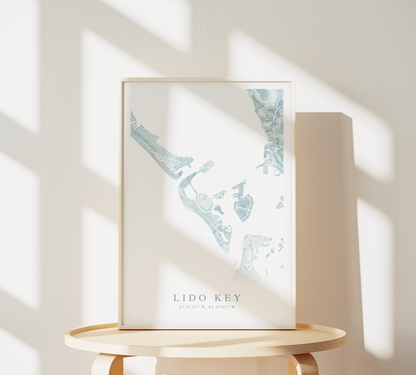 Lido Key Map Print