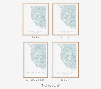 West Coast (USA) Map Print