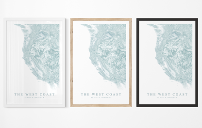 West Coast (USA) Map Print