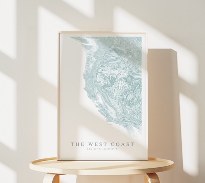 West Coast (USA) Map Print