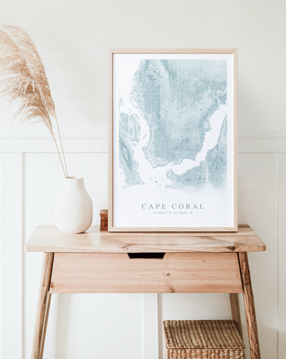 Cape Coral Map Print