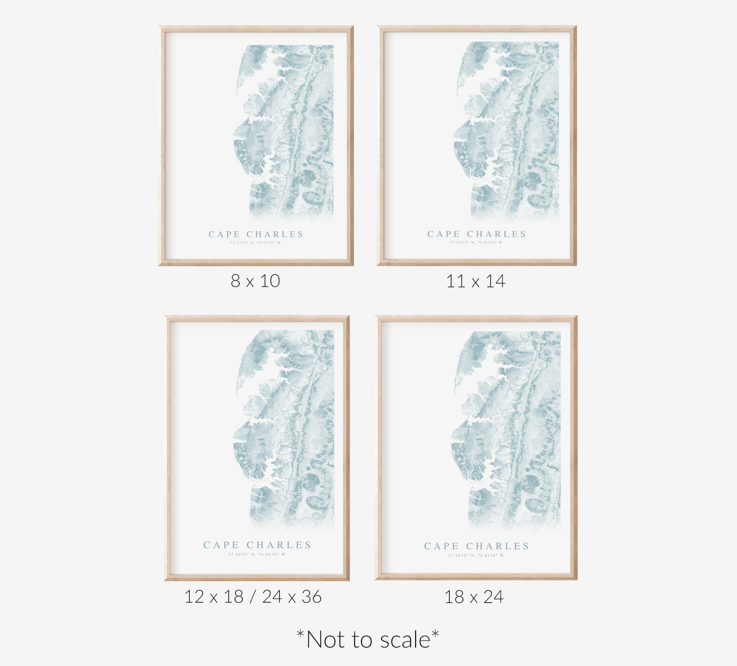 Cape Charles Map Print