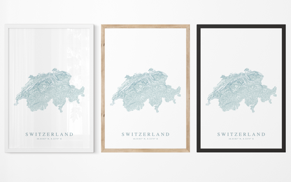 Switzerland Map Print