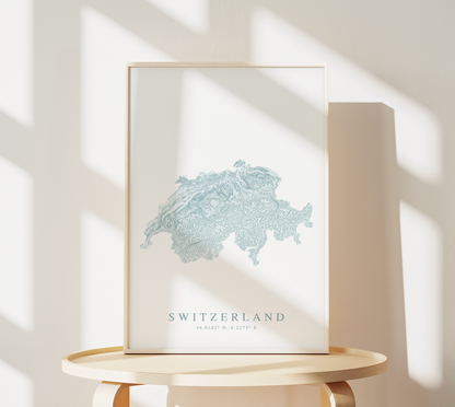 Switzerland Map Print