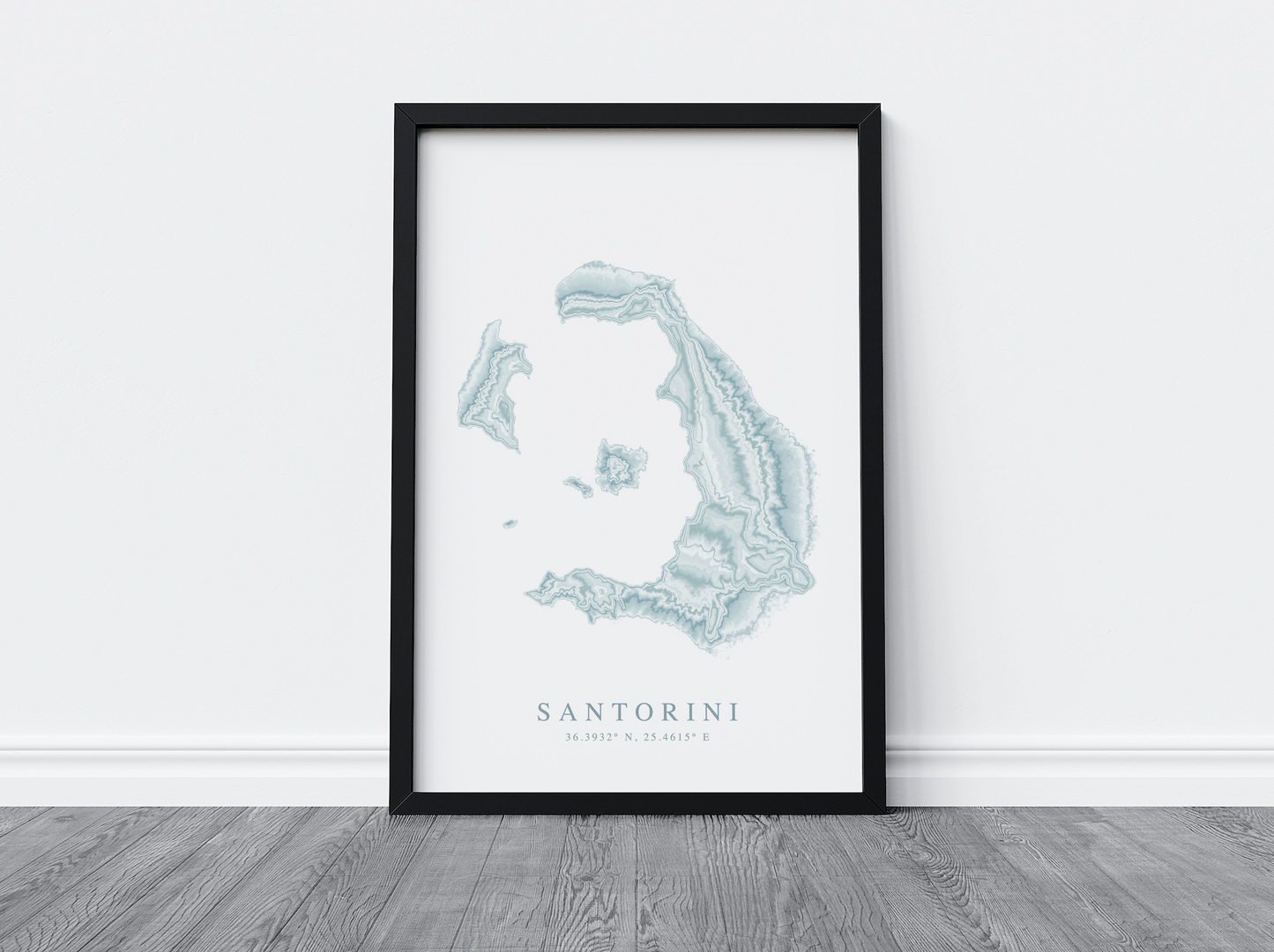 Santorini Map Print