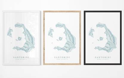 Santorini Map Print