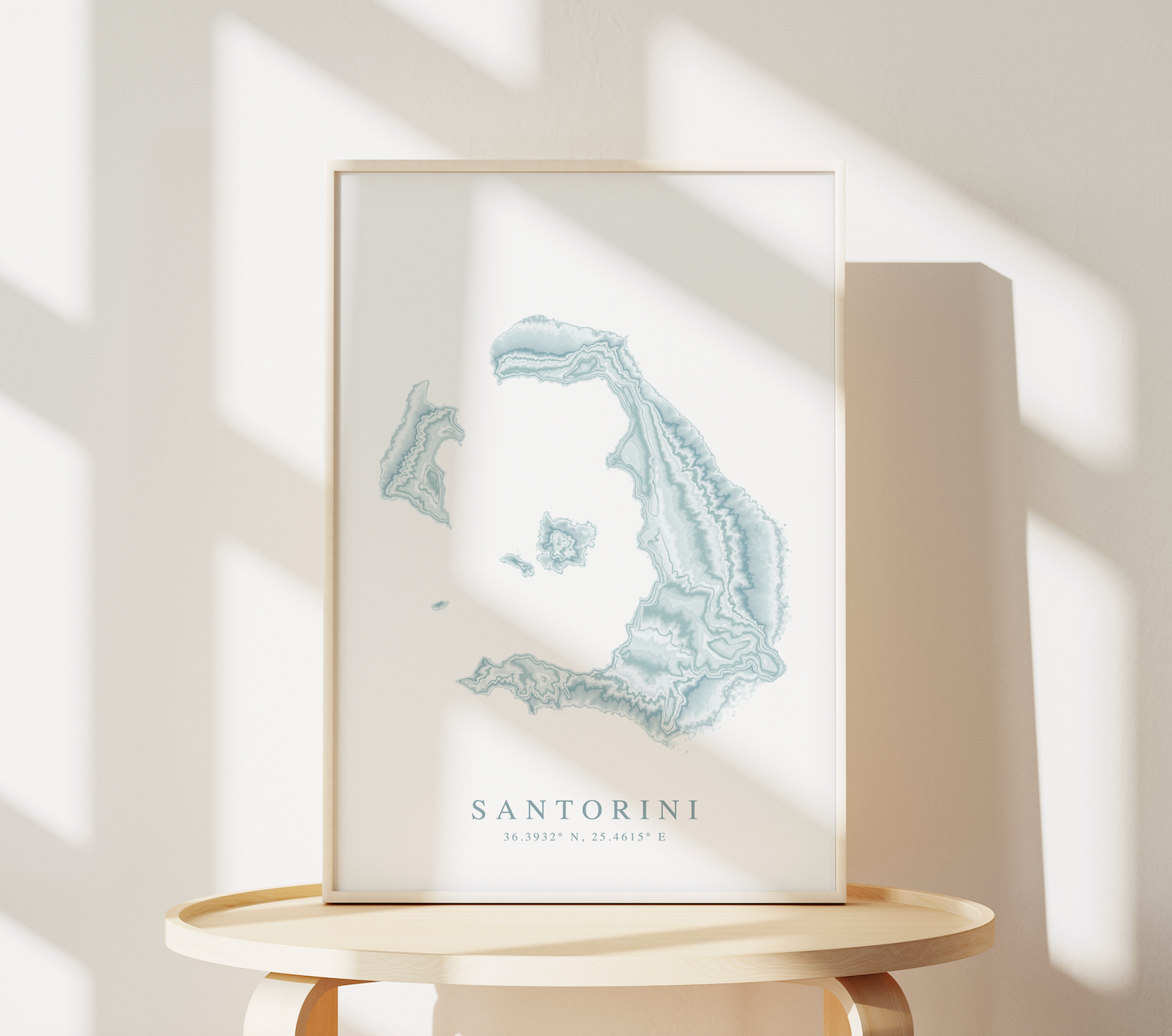 Santorini Map Print