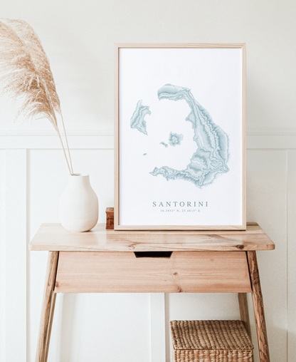 Santorini Map Print