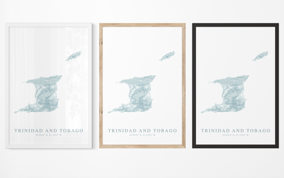 Trinidad and Tobago Map Print