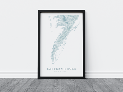 Eastern Shore VA Map Print