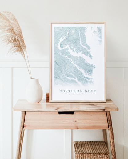 Northern Neck VA Map Print