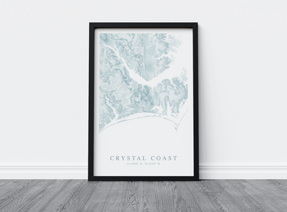 Crystal Coast NC Map Print