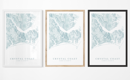 Crystal Coast NC Map Print