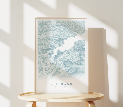 Red Bank Map Print