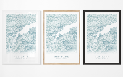 Red Bank Map Print