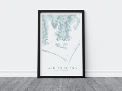 Harkers Island Map Print