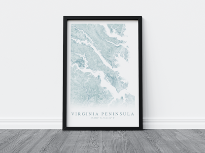 Virginia Peninsula Map Print