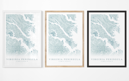 Virginia Peninsula Map Print