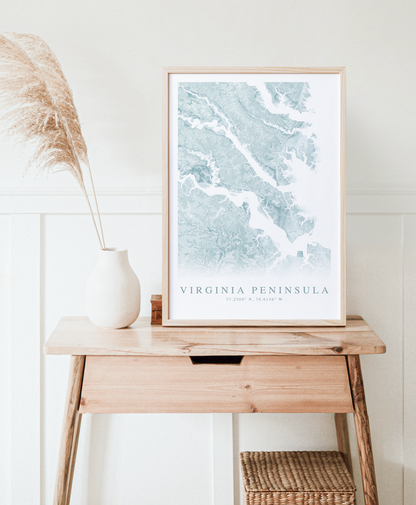 Virginia Peninsula Map Print