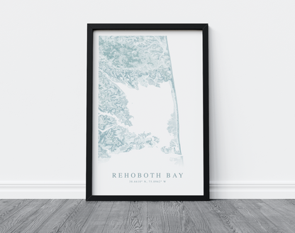 Rehoboth Bay Map Print