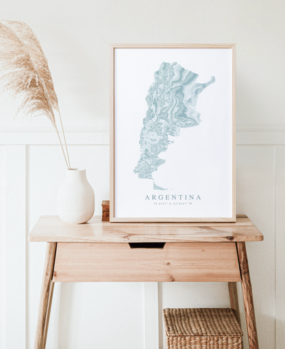 Argentina Map Print