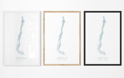 Chile Map Print