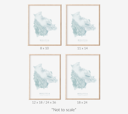 Bolivia Map Print