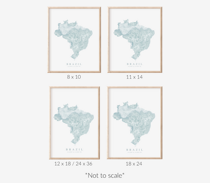 Brazil Map Print