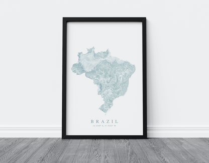 Brazil Map Print