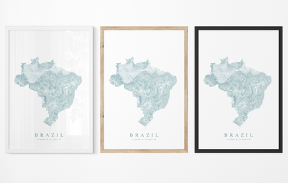 Brazil Map Print