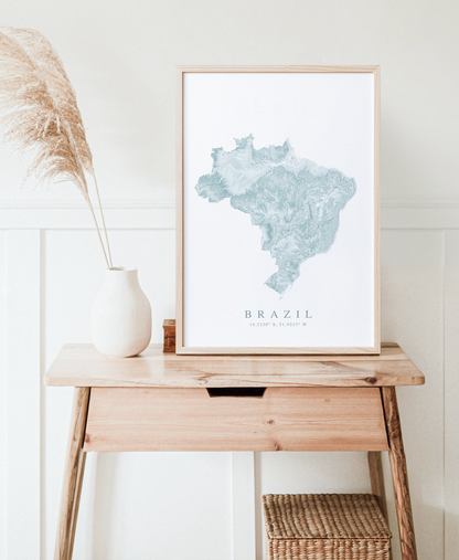 Brazil Map Print