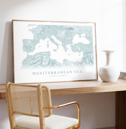 Mediterranean Sea Map Print