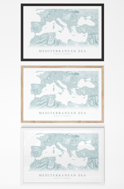 Mediterranean Sea Map Print