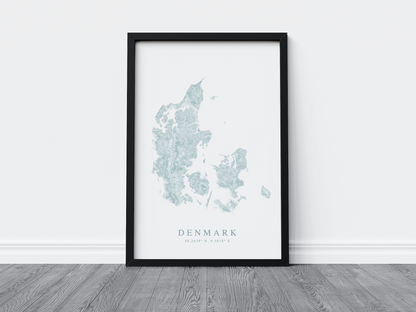 Denmark Map Print