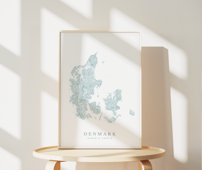 Denmark Map Print