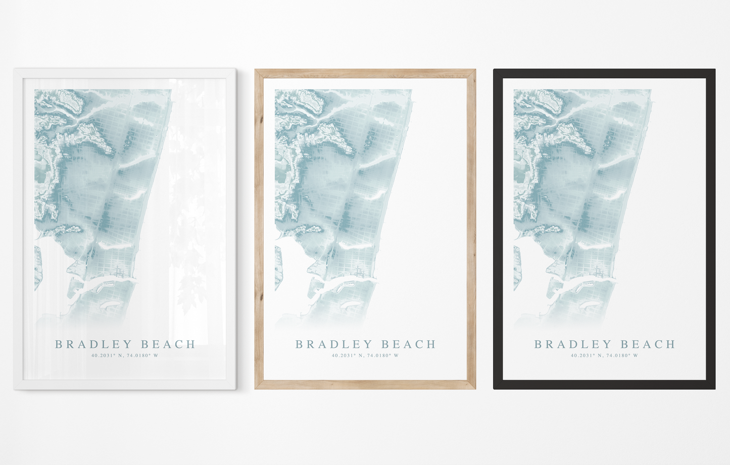 Bradley Beach Map Print