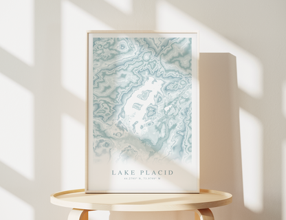 Lake Placid Map Print