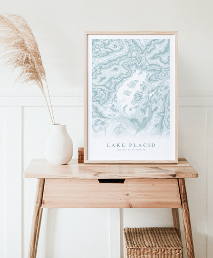 Lake Placid Map Print