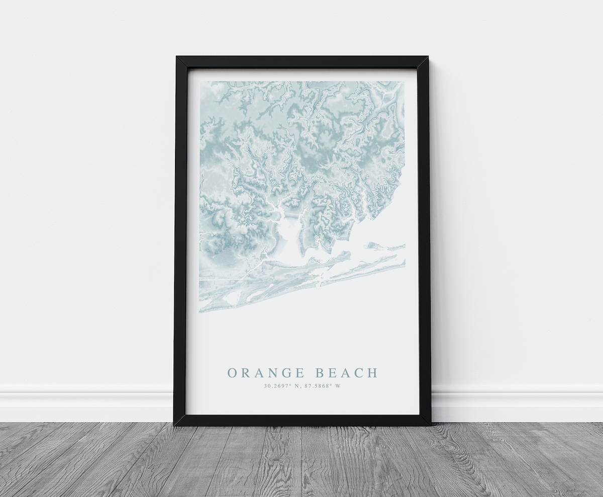 Octagonal Beach Map Orange Beach Map Print – VirtualMap