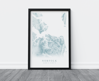 Norfolk VA Map Print