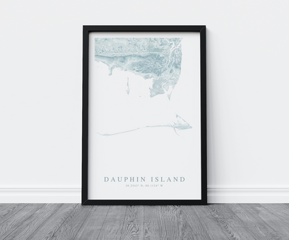 Dauphin Island Map Print