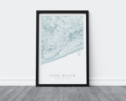 Long Beach MS Map Print