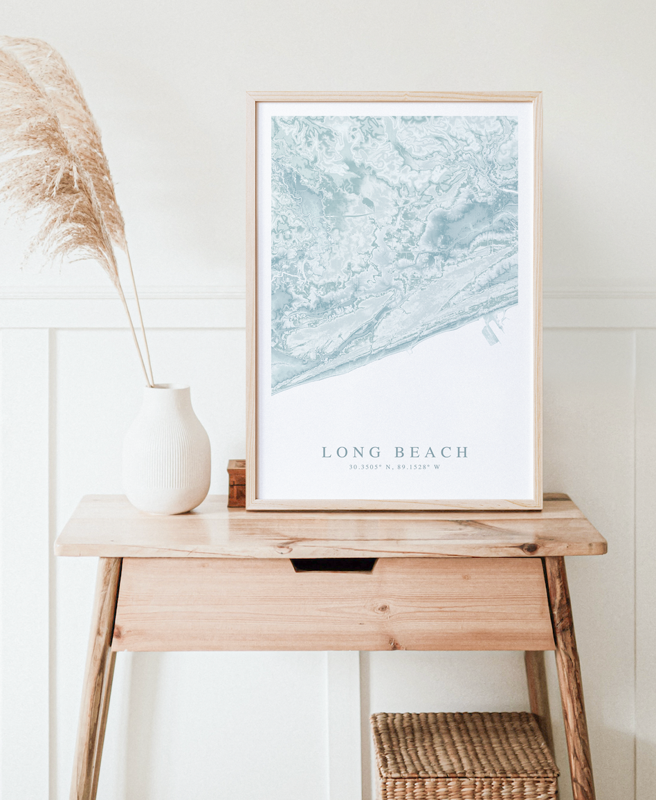 Long Beach MS Map Print