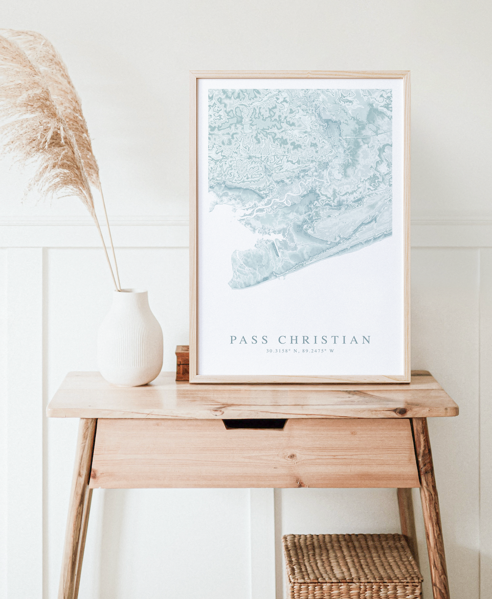 Pass Christian Map Print