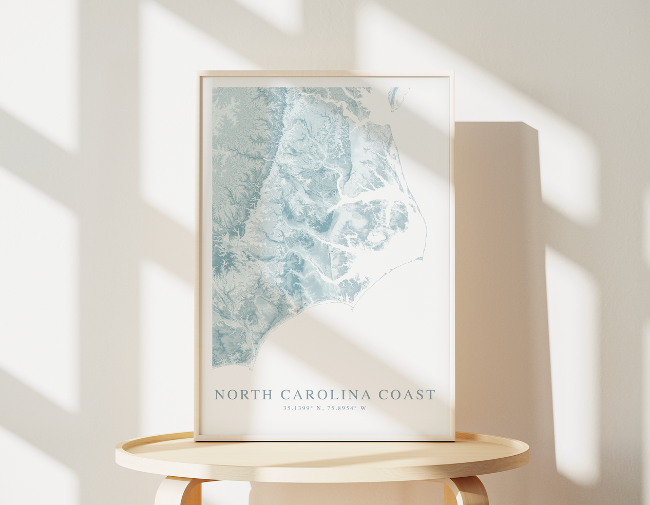 North Carolina Coast Map Print