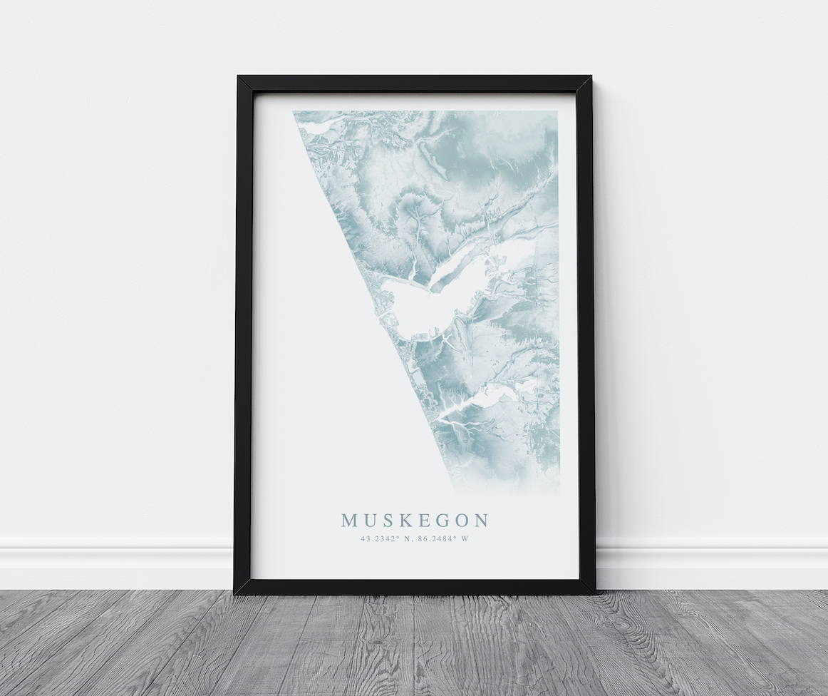 Muskegon Map Print